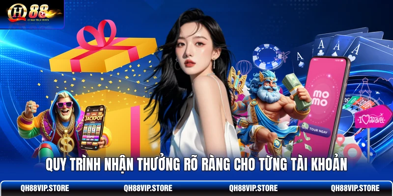 Quy trình nhận thưởng rõ ràng cho từng tài khoản